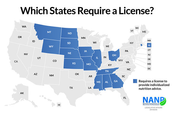 Which States Require a License to Practice Nutrition?